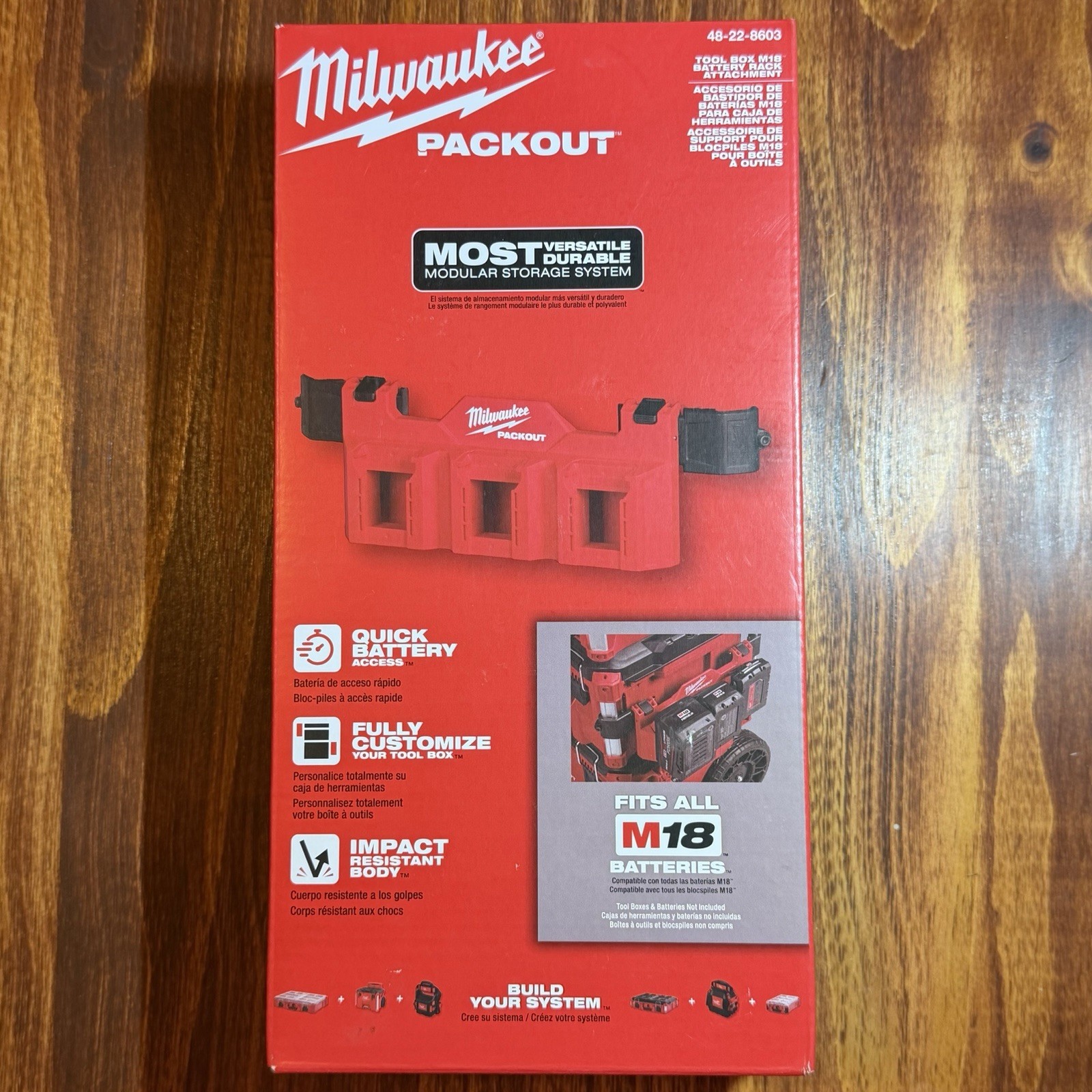 Milwaukee M18 PACKOUT Tool Box Battery Rack Attachment 48-22-8603 NEW