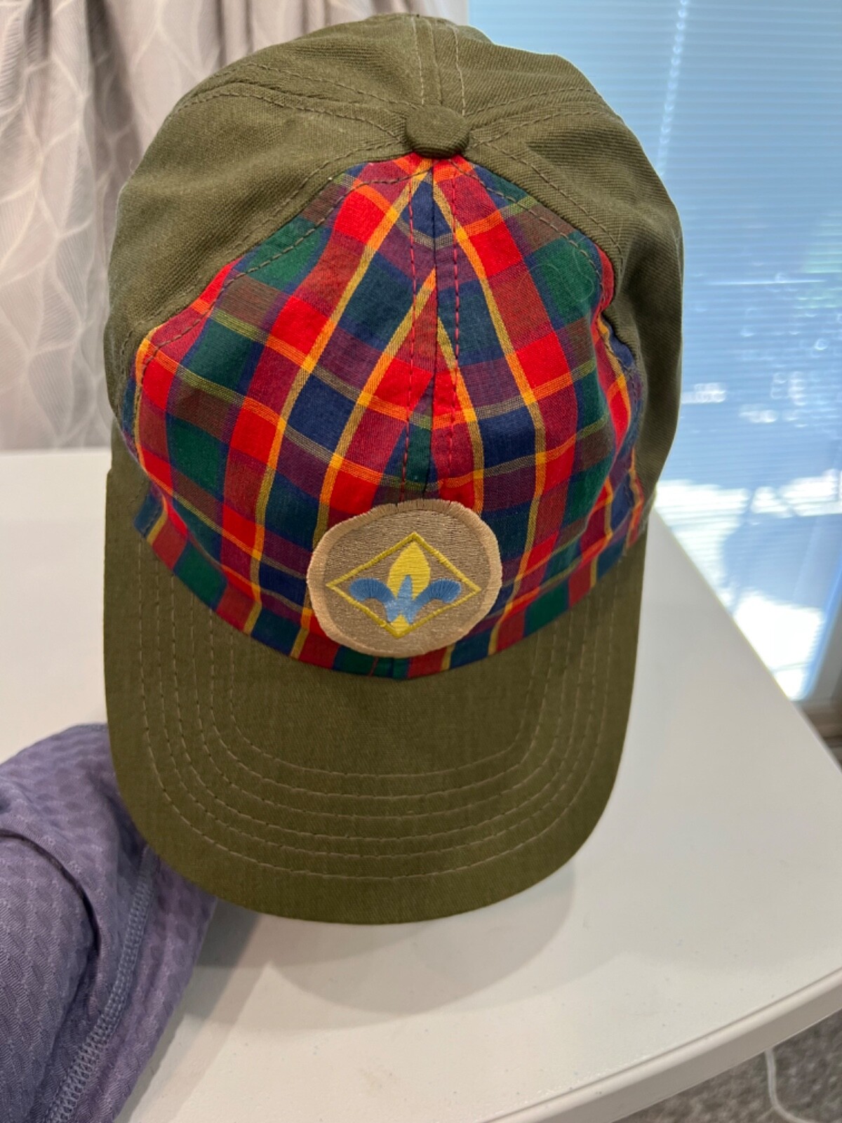 Webleo’s Plaid Olive Green w/Scout Logo Hat Cap Snapback EUC