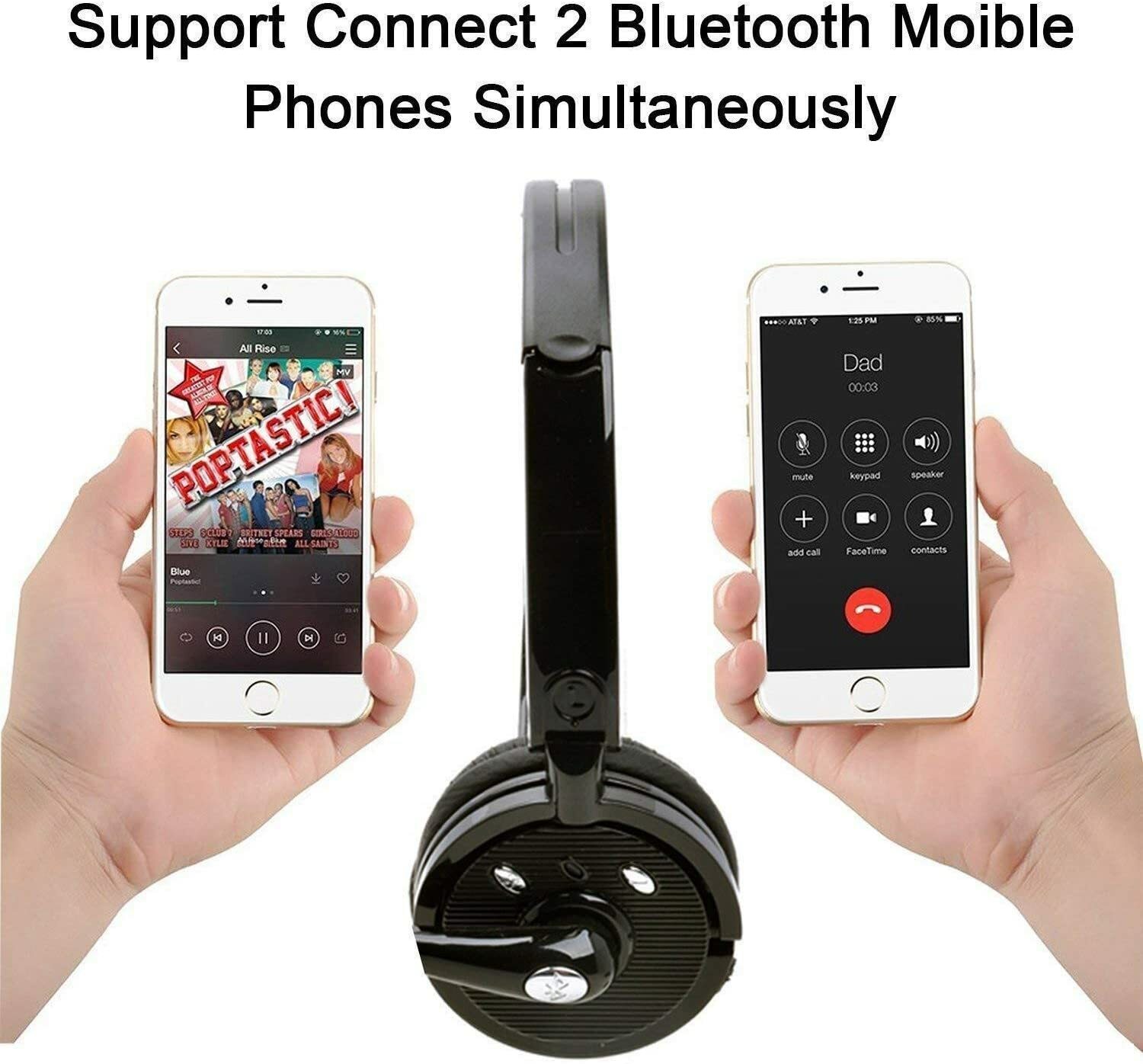 for Trucker Driver Over The Head Wireless Bluetooth Headset Mic Noise-Canceling