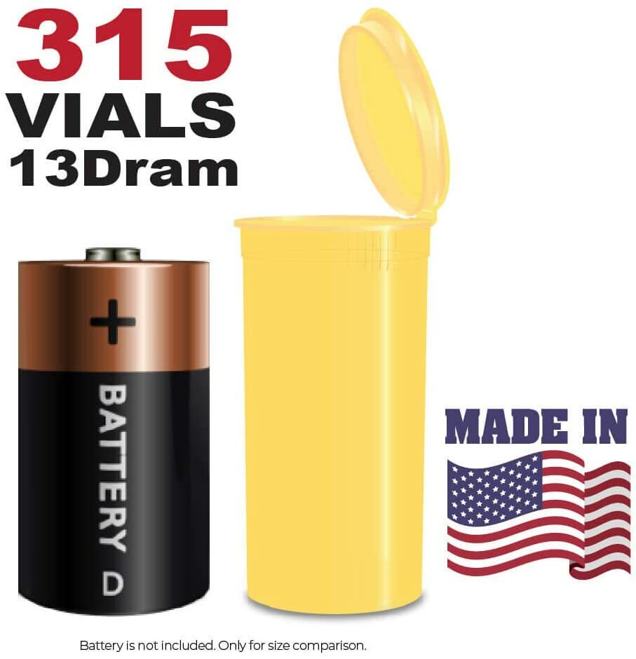 315 Lemon Vials - 13 DRAM Pop Top Bottle - Smell Proof Containers