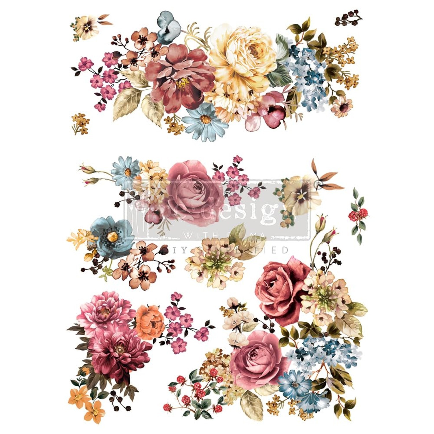 Redesign With Prima Décor Transfers® Ruby Rose 22"x30" 655350640286