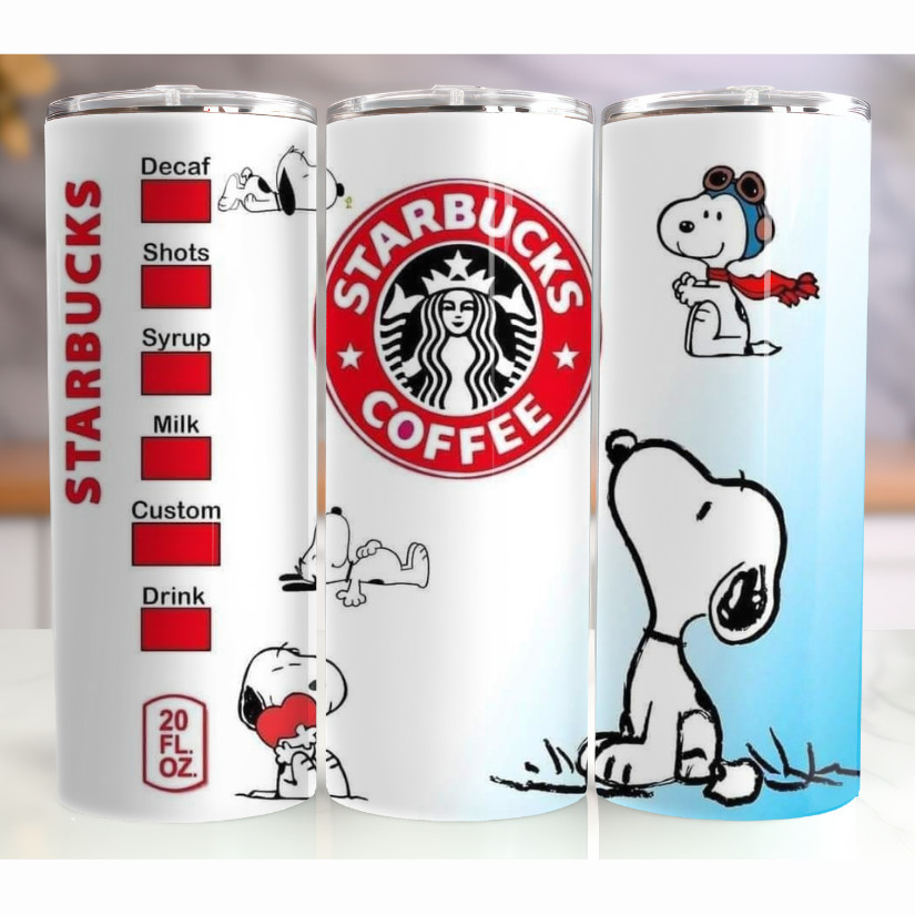 Beagle Coffee Lover 20oz Stainless Steel Tumbler Cute Dog Cartoon Drink Cup