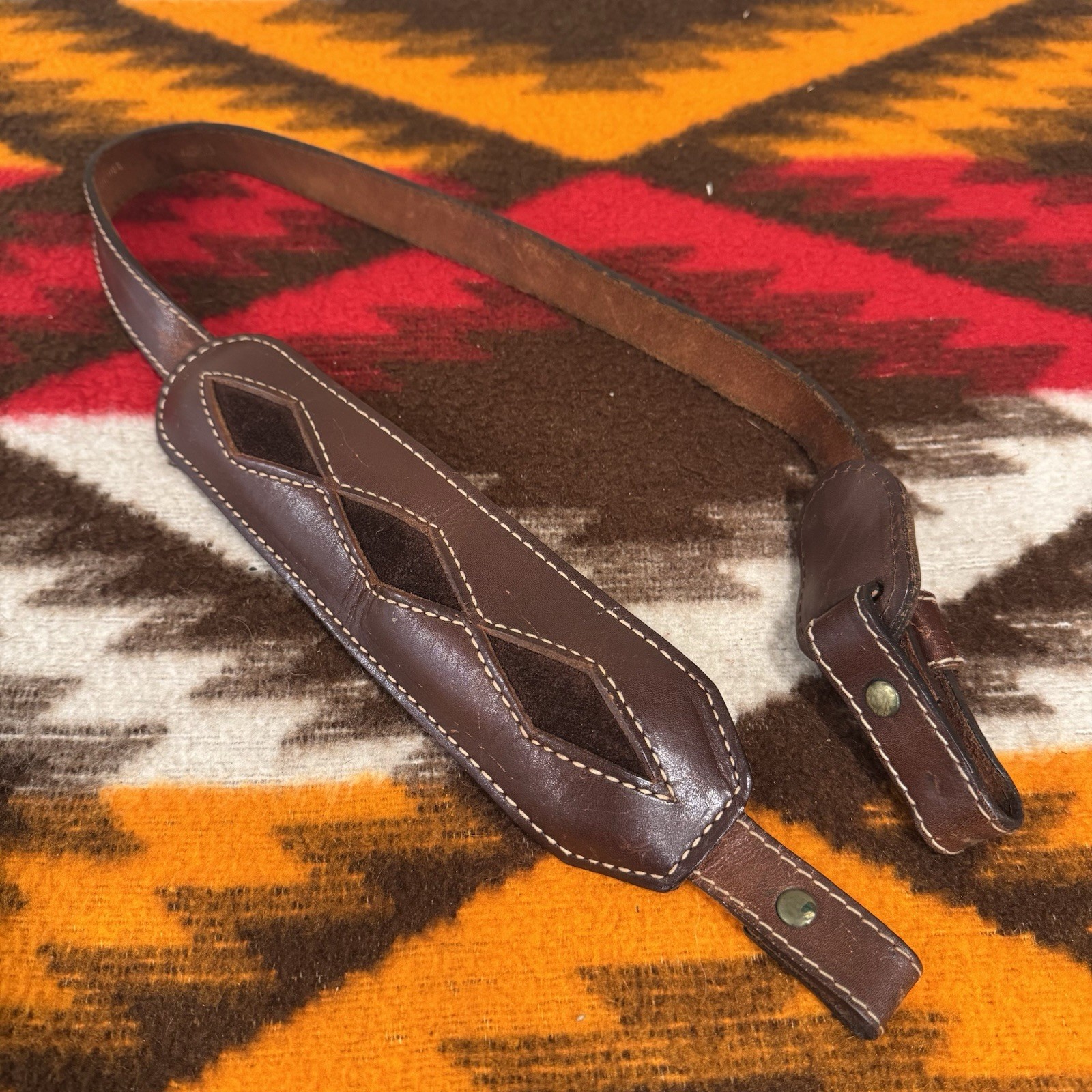 TOREL Rifle Sling Top Grade Cowhide Suede Diamond Inset Padded #4868 Vintage USA