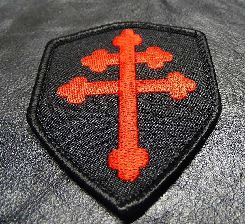 CROSS OF LORRAINE CRUSADER SHIELD INFIDEL HOOK PATCH