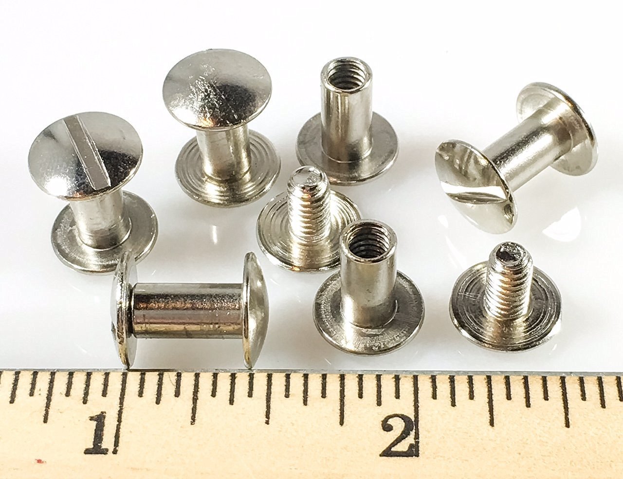 CONCHOS Chicago Screws 3/8" Plain 25 pcs NP SILVER