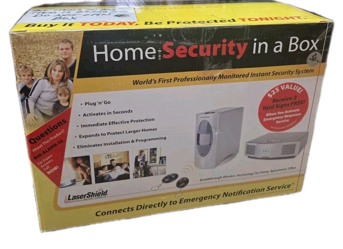 LaserShield Home Security in a Box Plug-N-Go System • NEW • Alarm Kit