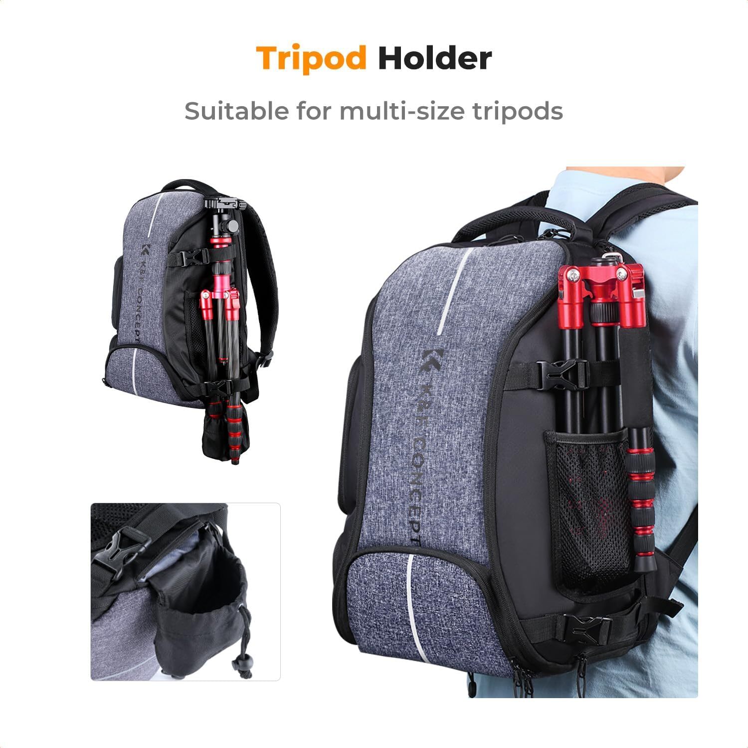 K&F Concept Camera Backpack 25L Large Capacity Camera Bag for Canon/Nikon/Sony