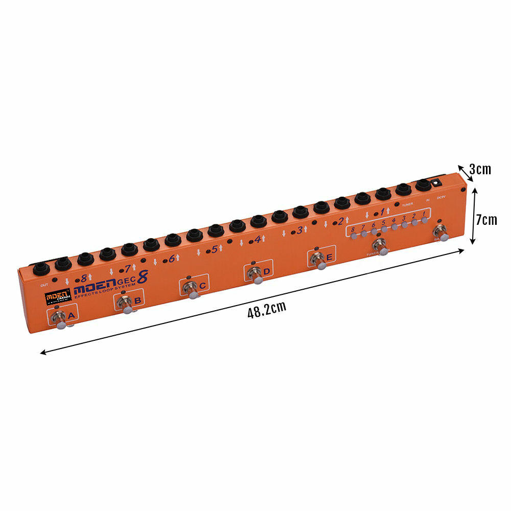 MOEN-GEC8 Orange Effect-Pedal-Commander-Effects-Loop-System-8-Loops-10 Presets