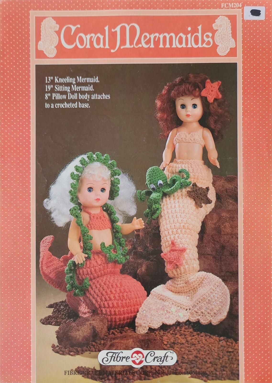 Fashion Doll Gown Dress Coral Mermaids Outfits Crochet Patterns By Fiber Craft