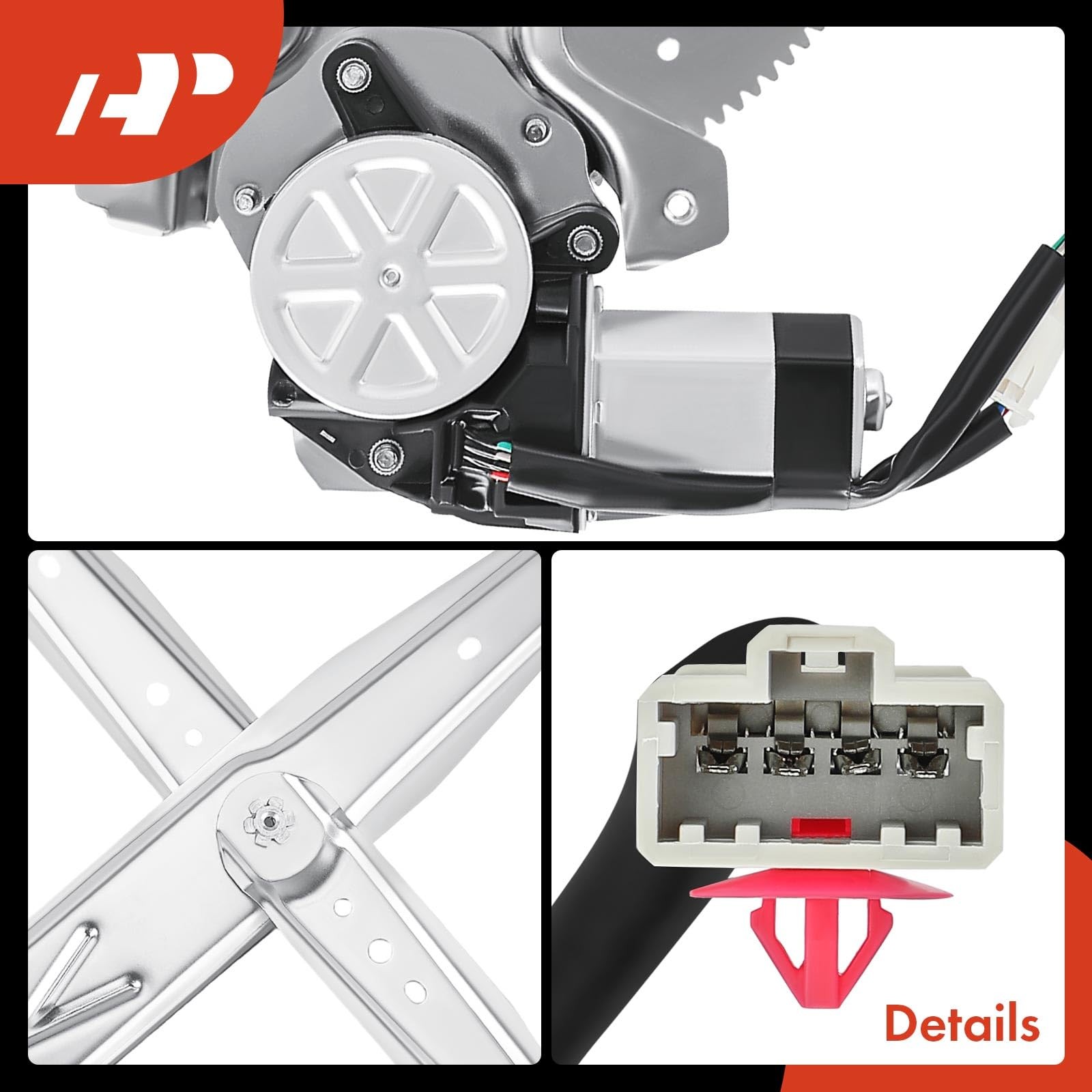 A-Premium Front Driver Side Power Window Regulator with Motor (4-Pin) | Compatib
