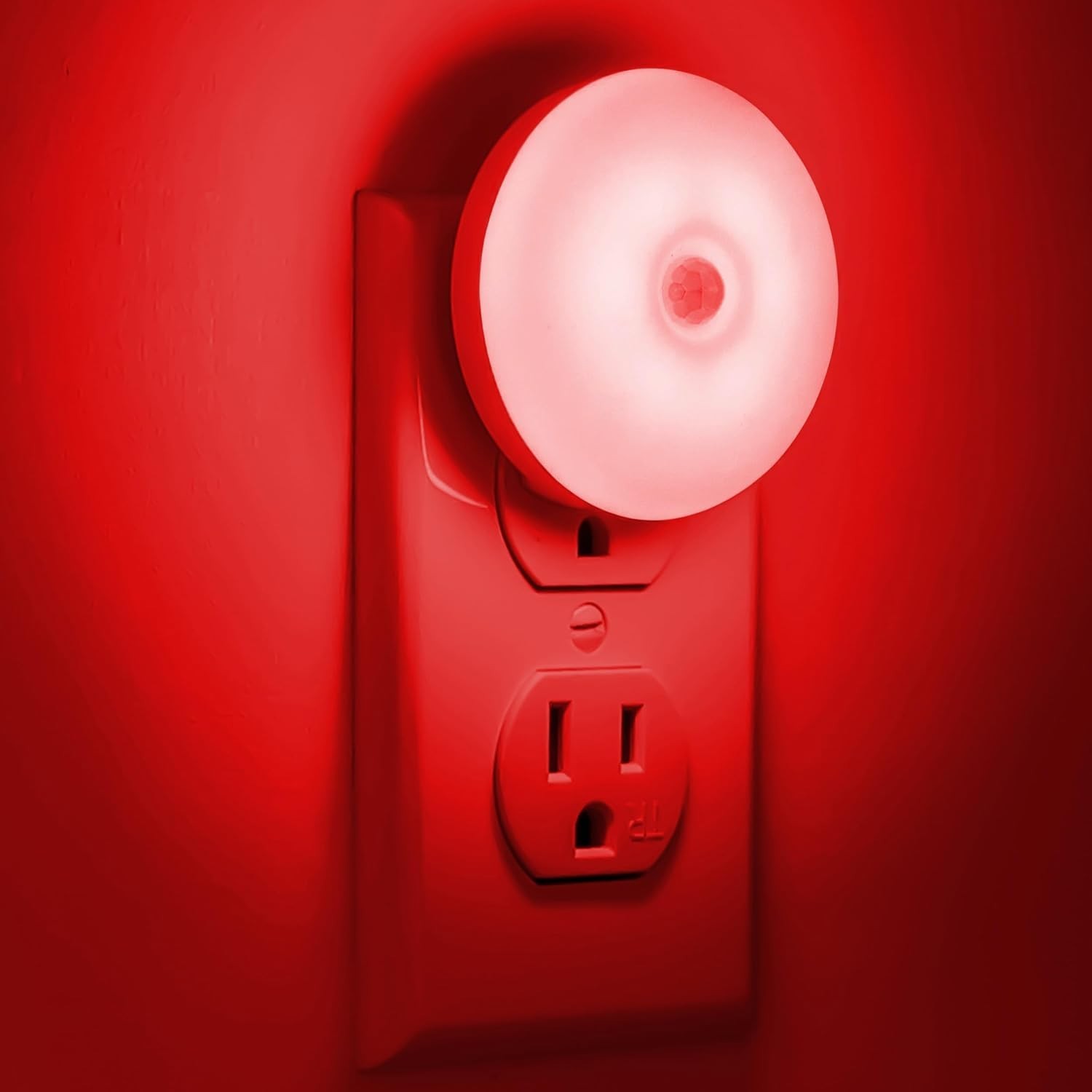 Compact Red Motion Sensor Night Lights - 2 Pack for Safe Sleep & Navigation