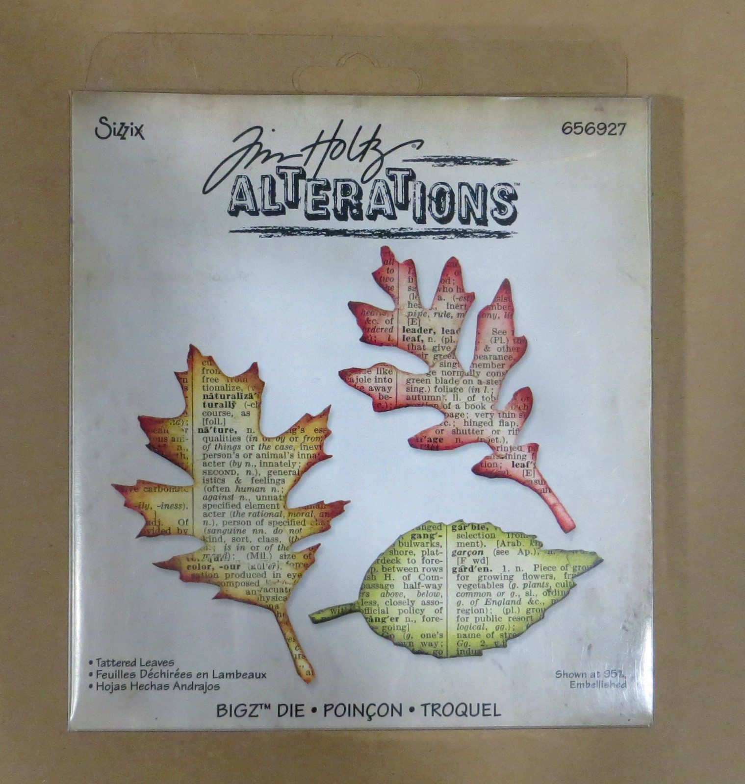 Sizzix Tim Holtz Alterations Die TATTERED LEAVES Bigz Retired 656927