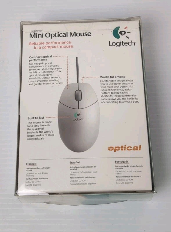 Logitech Mini Optical Mouse, Wired New See Pictures
