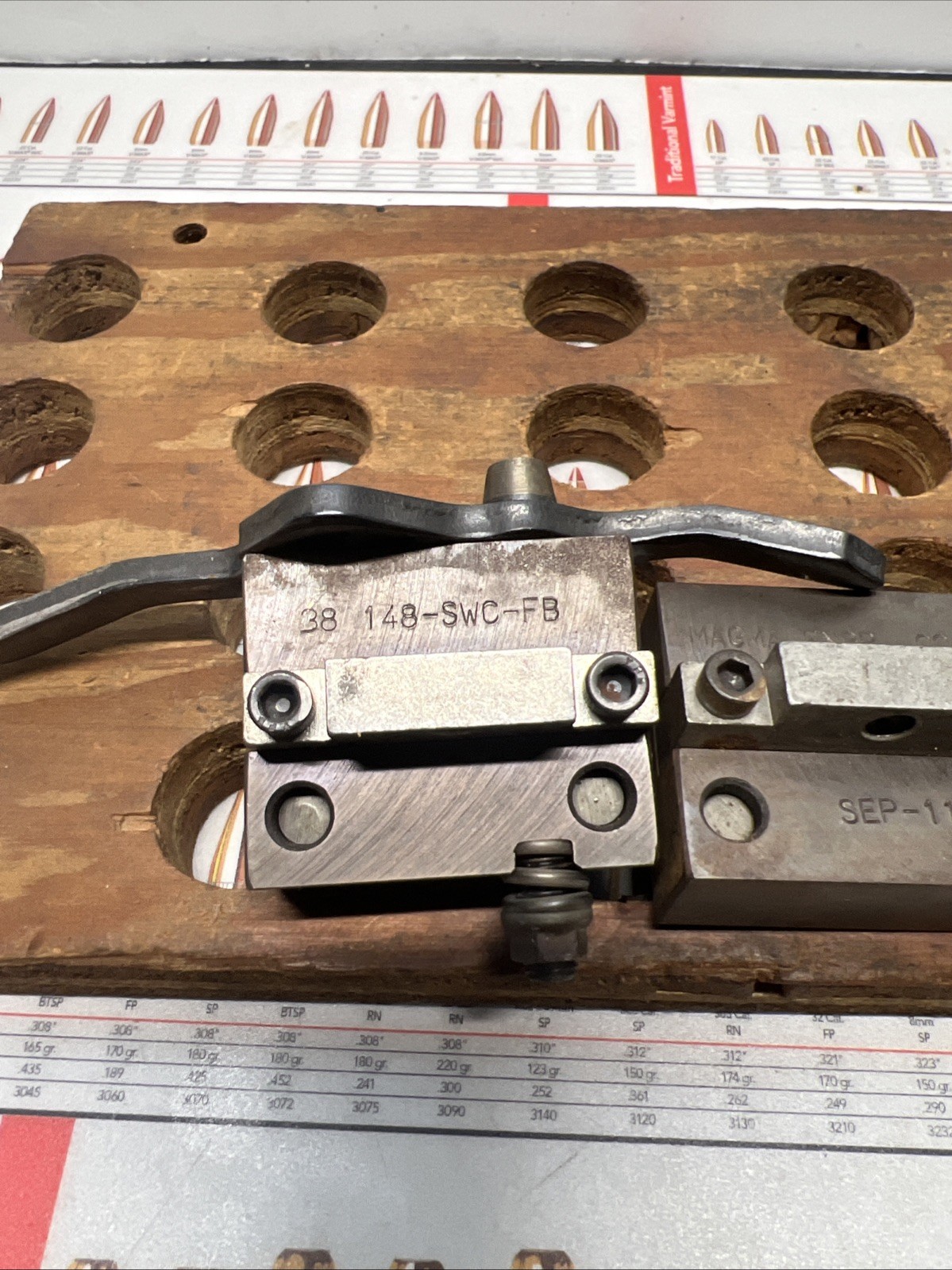 MAGMA ENGINEERING BULLET MOLD , 38/148-SWC-FB TWO CAVITY