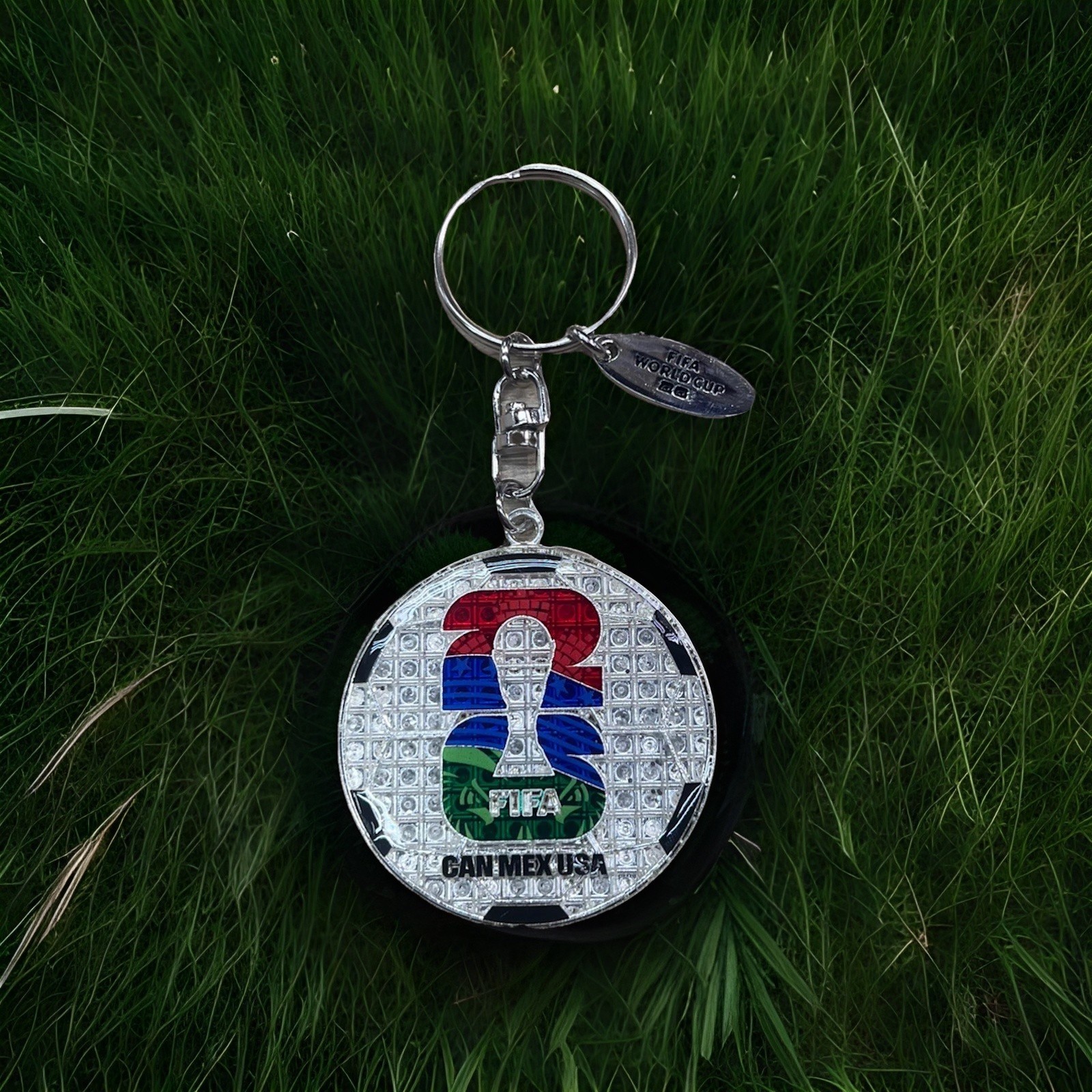 FIFA World Cup Official Licensed Metal Keychain 2026 round with Logo CAN MEX USA