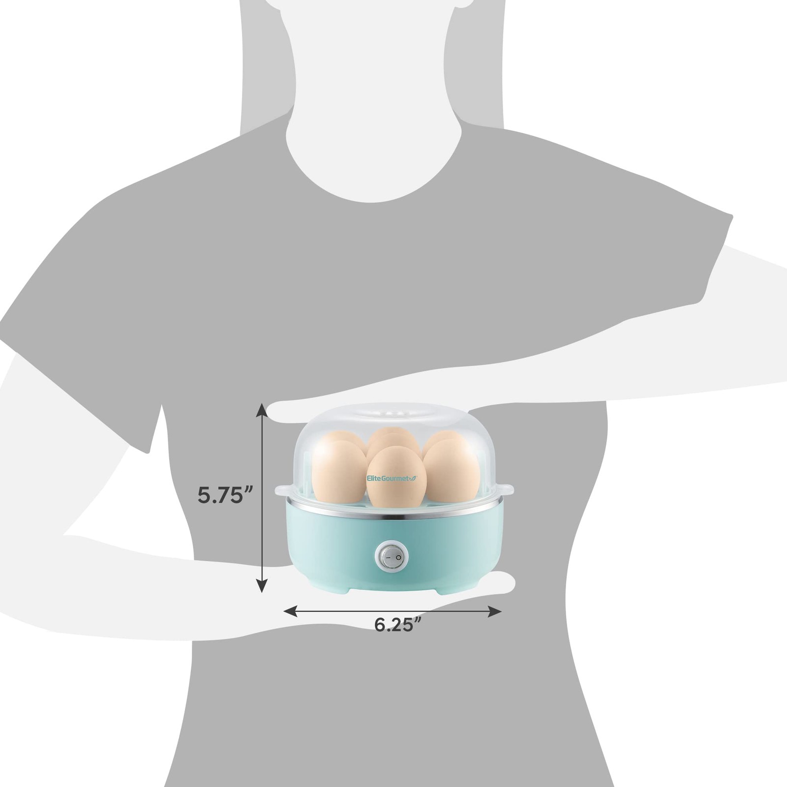 Elite Gourmet EGC115M Easy Egg Cooker Electric 7-Egg 7 Egg, Retro Mint