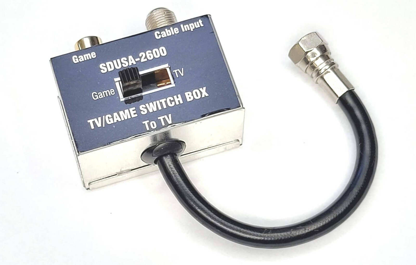 New Switch Box Adapter for Atari 2600 Cable Hookups Video Game RF TV 75ohm Coax