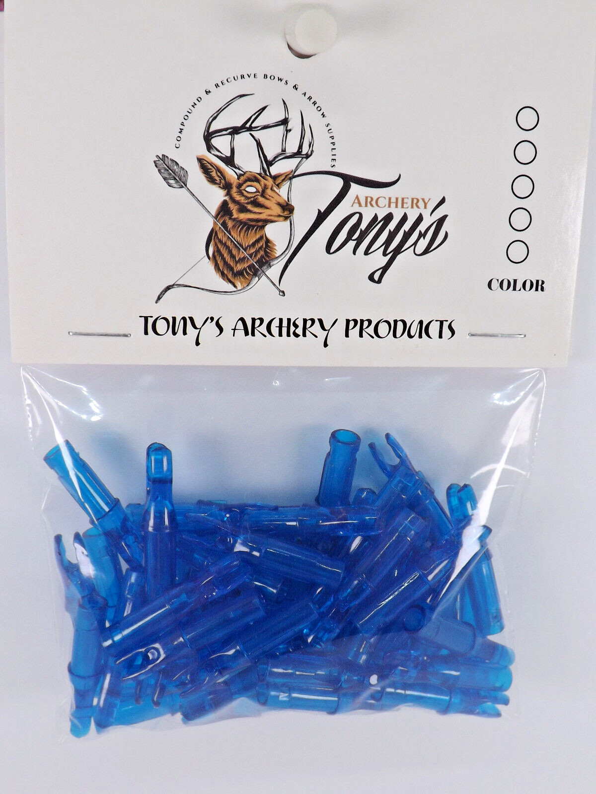 Archery Nocks 6.2mm/0.246" Transparent Royal Blue 50PK RBNKS69