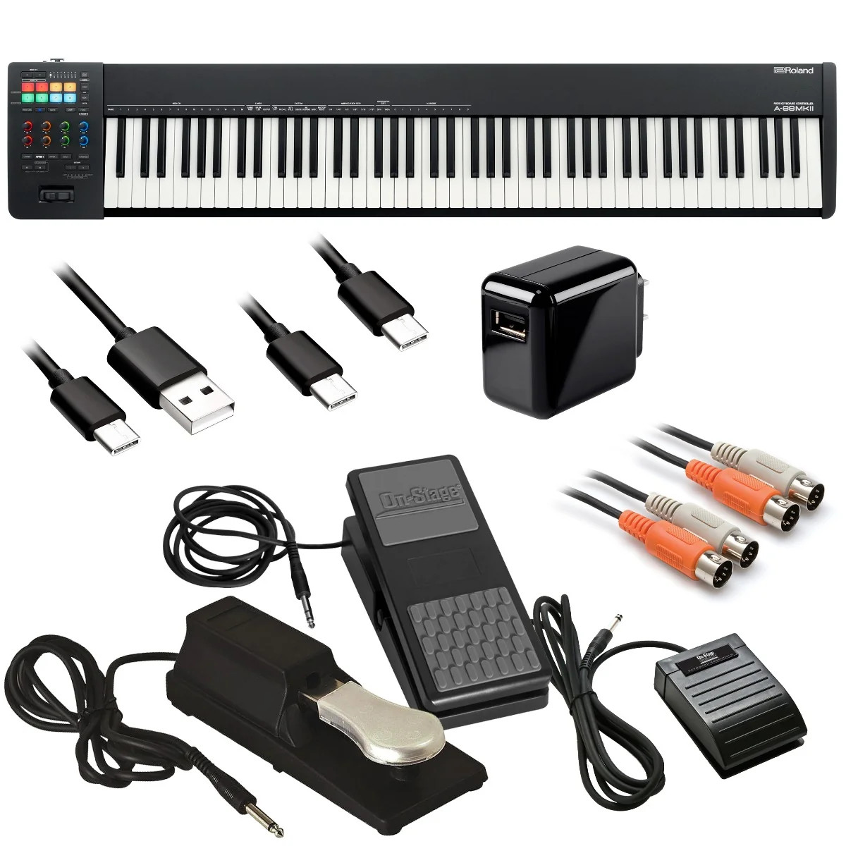 Roland A-88MKII MIDI Keyboard Controller STUDIO KIT