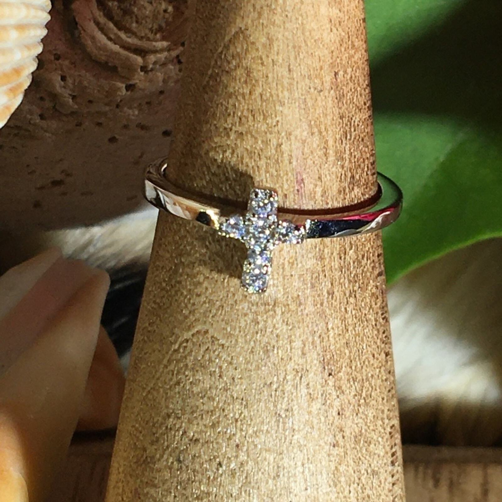 Cross CZ Sterling Silver Toe Ring