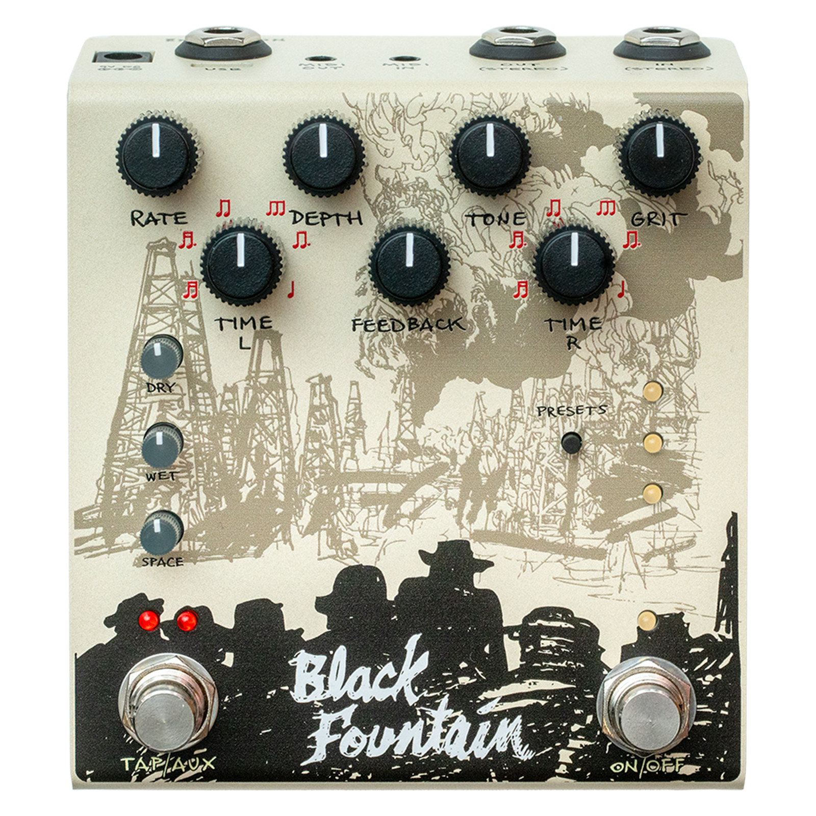 Old Blood Noise Endeavors Black Fountain Stereo Delay Pedal - Cream