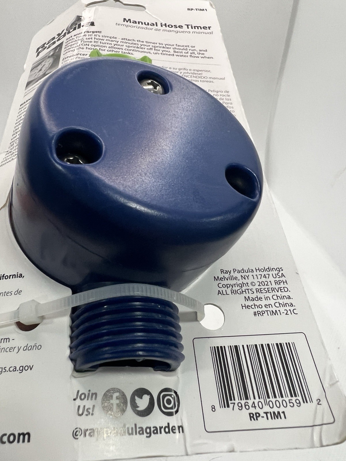 Ray Padula Automatic Mechanical Water Garden Hose Sprinkler Timer End accessory