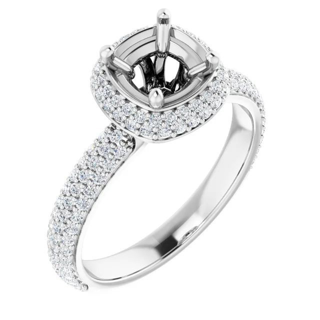Ring Setting Round 7mm Blank Mounting Women Ring 925 Sterling Silver