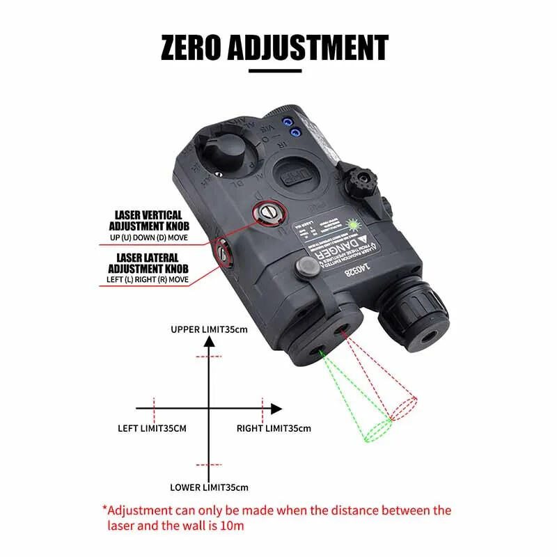 Airsoft UHP PEQ 15 Green Blue Laser Indicator Strobe Flashlight IR Fill Light
