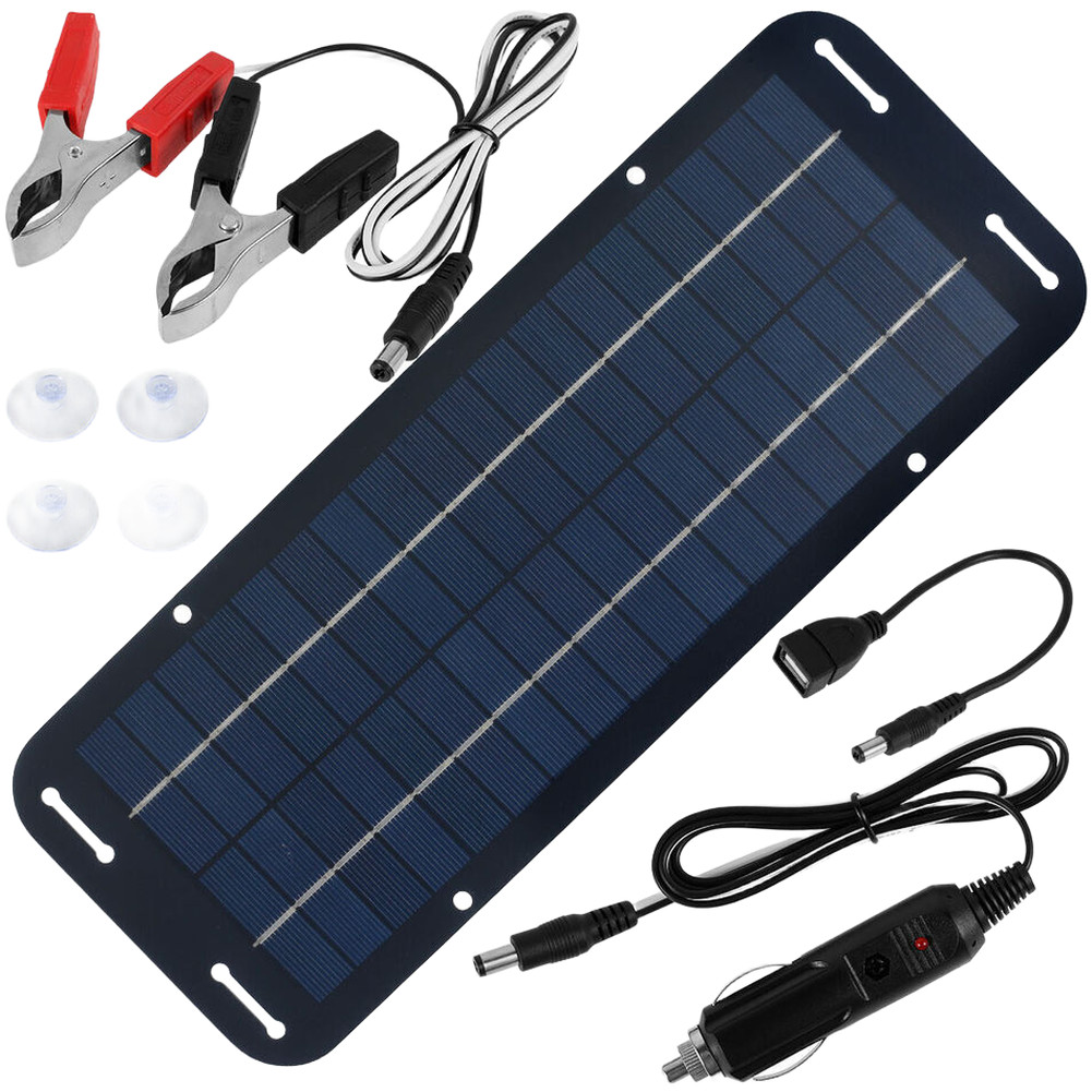 12V 30W Solar Panel Charger Waterproof Portable for Car RV Boat Outdoor Setup