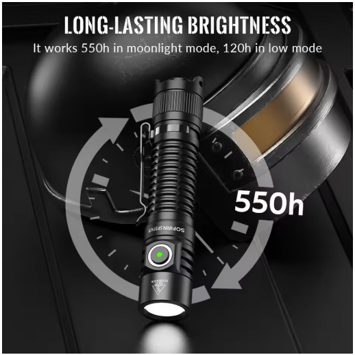 Sofirn SP31 V3.0 Tactica Flashlight with Dual Switch USB C 18650 Rechargeable