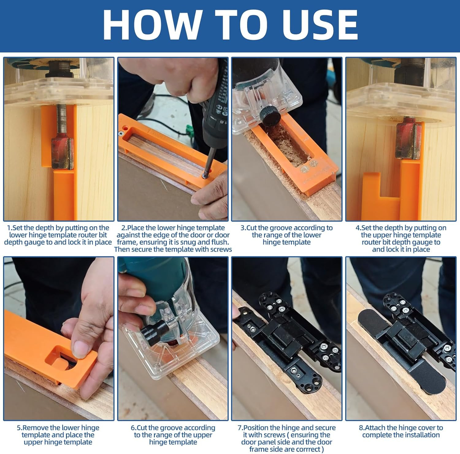 Tambee Hidden Hinge Template Invisible Hinge Router Guide Template for Tambee