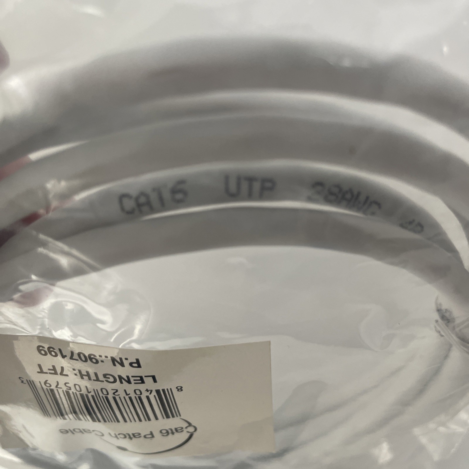 Cat6 Patch Cable White 7 ft Length New