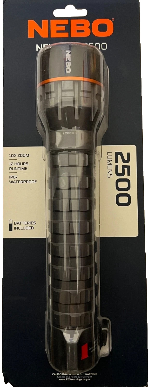 NEBO Newton 2500 Lumen LED Flashlight New Sealed NEB-FLT-1032 Batteried Included