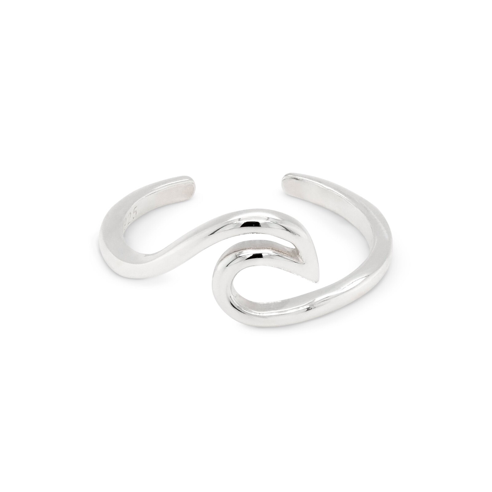 Wave Loop Solid Sterling Silver 925 Toe Ring