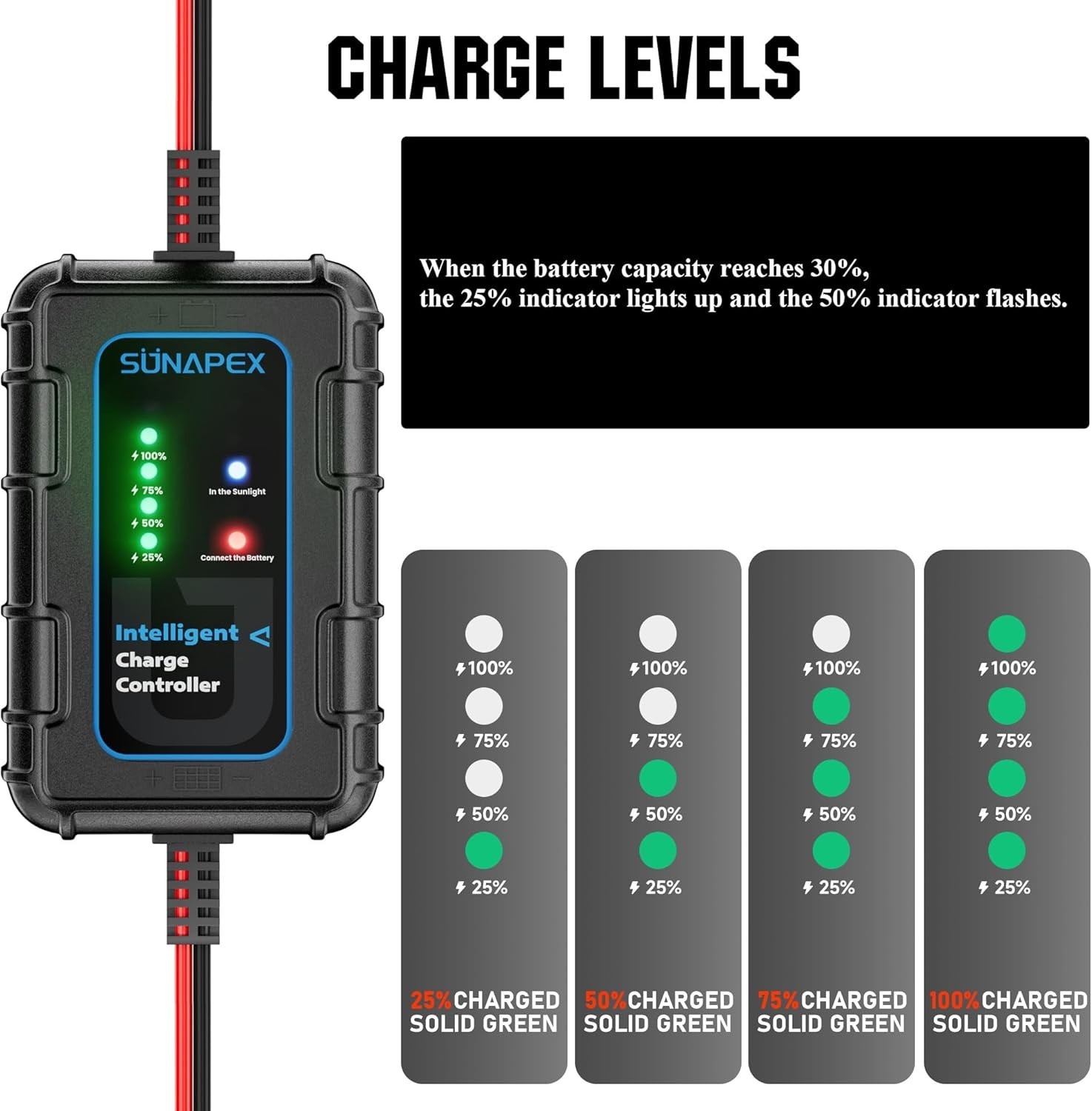 Solar Charger Controller 12V: 10A PWM Intelligent Solar Panel Controller 12Vo...