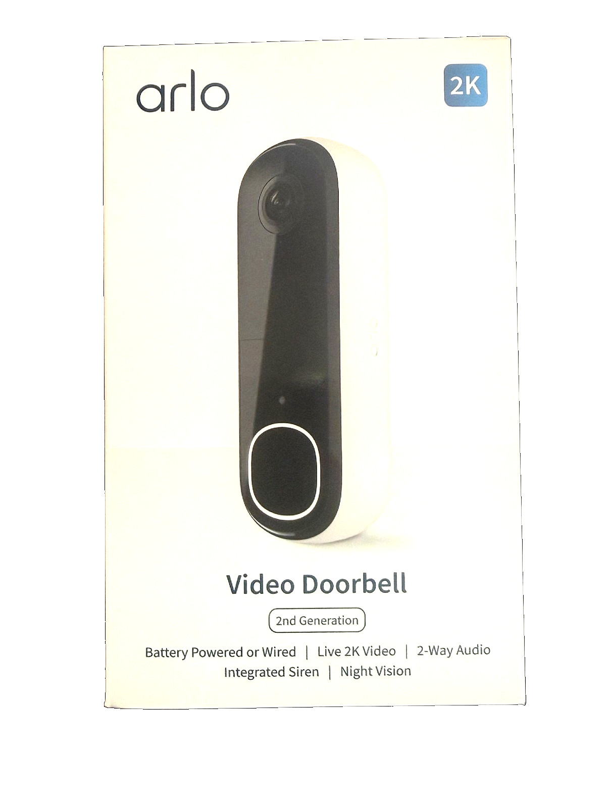 2 Arlo White Video Doorbells 2k 2nd Gen and 1 Arlo Chime 2
