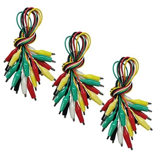 30PCS Premium Alligator Clips Electrical, 5 Colors Test Leads Cable with