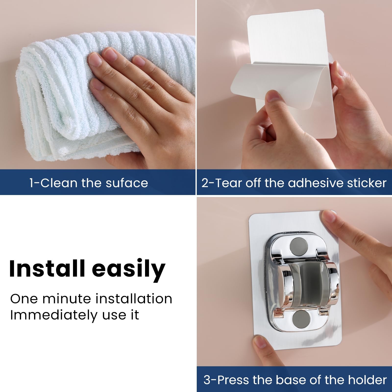 Hand held Shower Head Holder-Relocatable Handheld Showerhead Holder, Suitable...