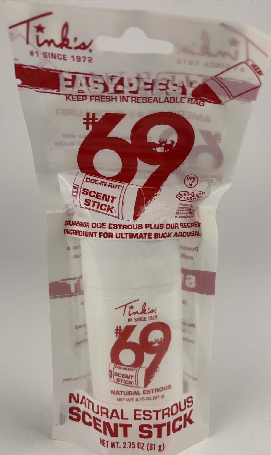 Deer Hunters Tinks Natural Scent Stick #69 Doe-In-Rut Wax Based Weatherproof
