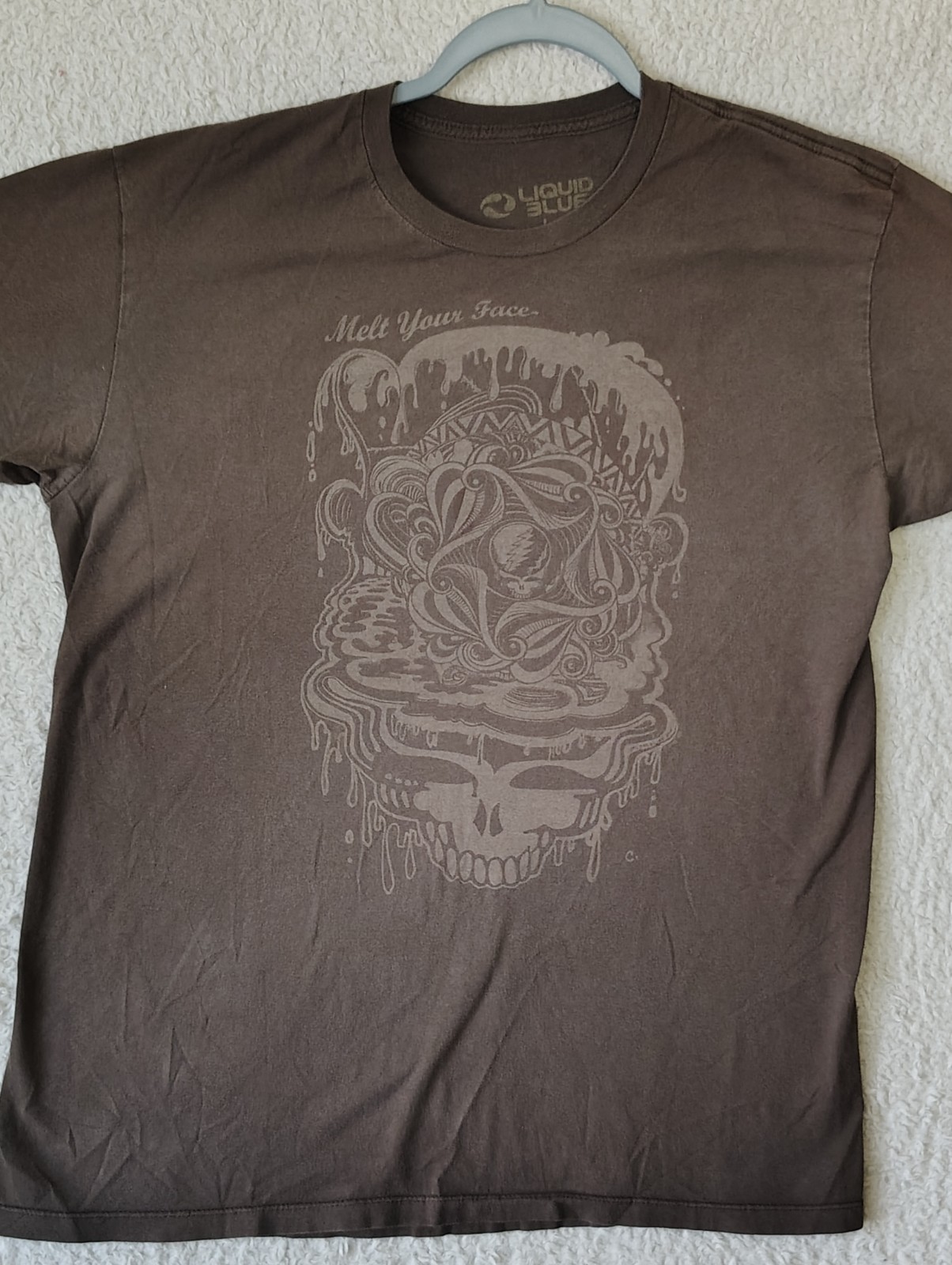 Grateful Dead Stealie Shirt Melt Your Face Melt Garcia Weir Lesh Heart Mens LG