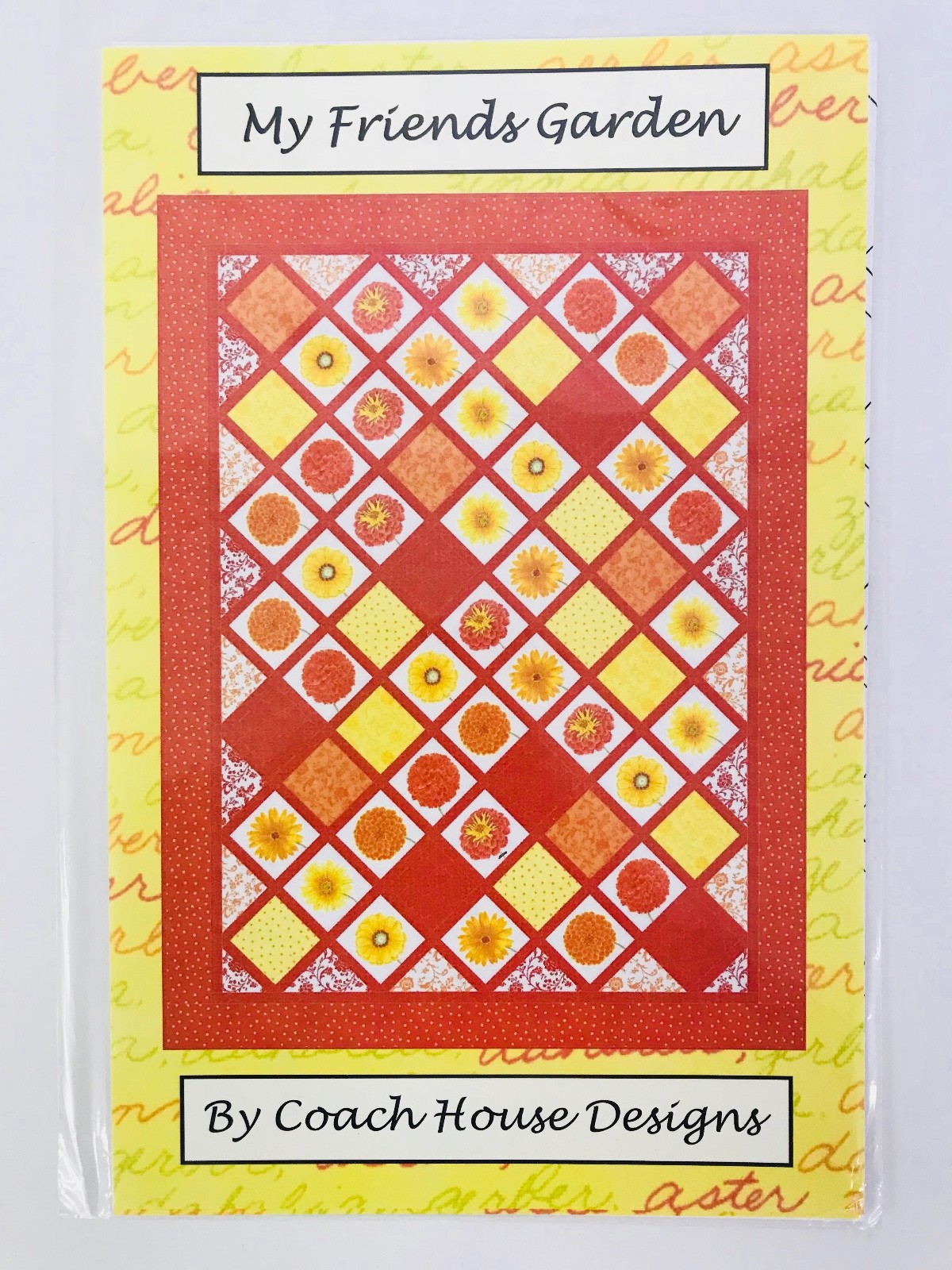 My Friends Garden Quilt Pattern 56" X 75" Coach House Designs CHD-1013