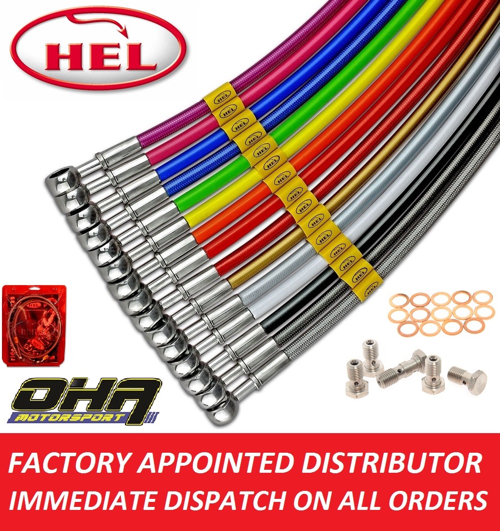 HEL Stainless Braided MX Front & Rear Brake Lines for Kawasaki KX250 2001-2003