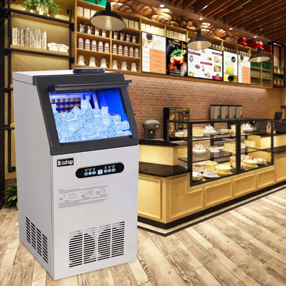 110lbs/24h Commercial Built-in Ice Maker Machine Display Ice Cube Machine 110V