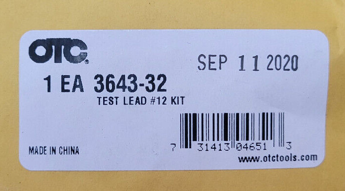 NEW OTC 3643-32 TEST LEAD #12 KIT