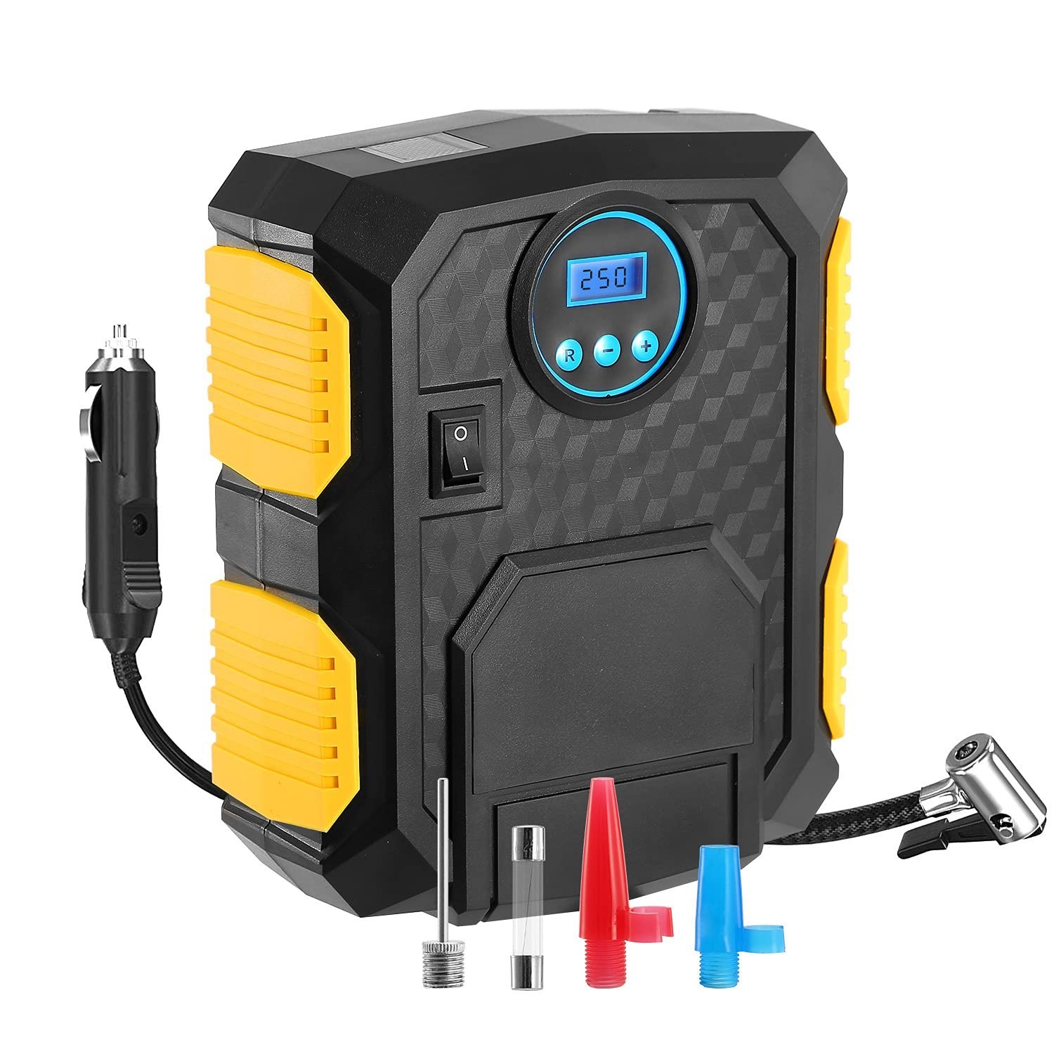 Portable Air Compressor Pump, Tire Inflator, 12V DC, 120W, 150PSI, 25L/Min Ai...