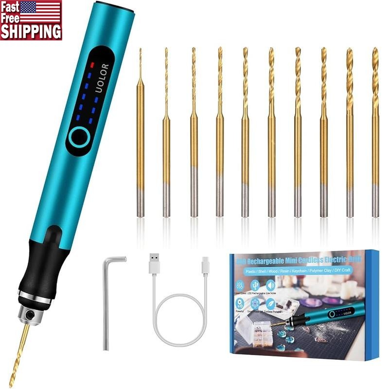 3-Speed Cordless Drill Pen, Rechargeable DIY Electric Hand Drill Micro Drill Set