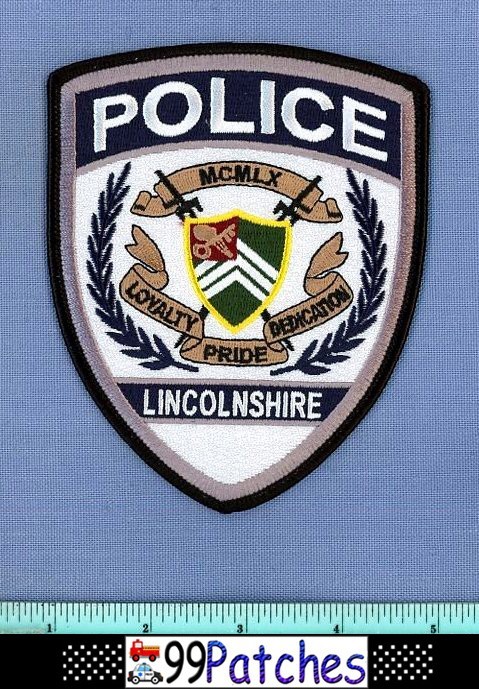 LINCOLNSHIRE ILLINOIS Police Shoulder Patch PITCHFORK GOLD KEY 7L