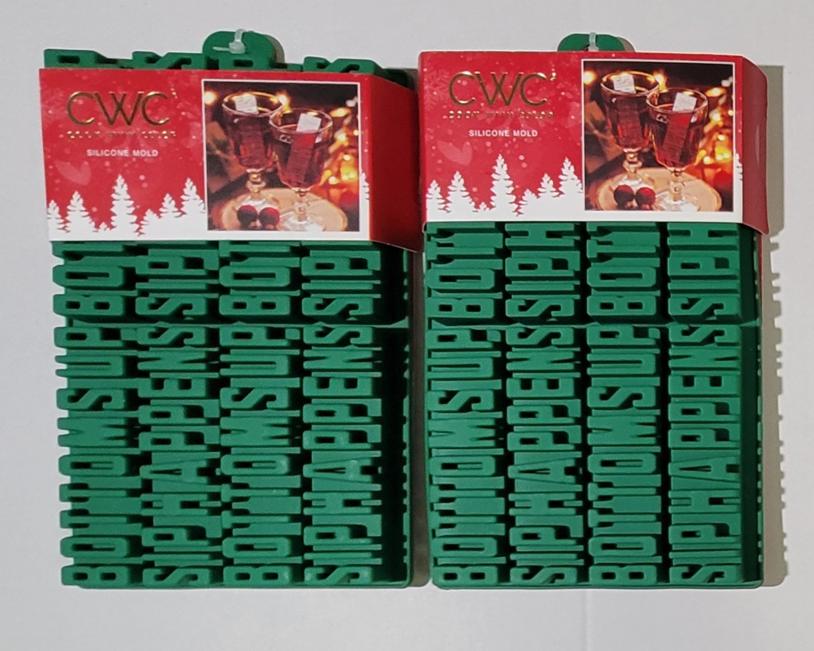 CWC Cook with Color Holiday Cheer Ice Silicone Mold Party Drinks  - Set of 2