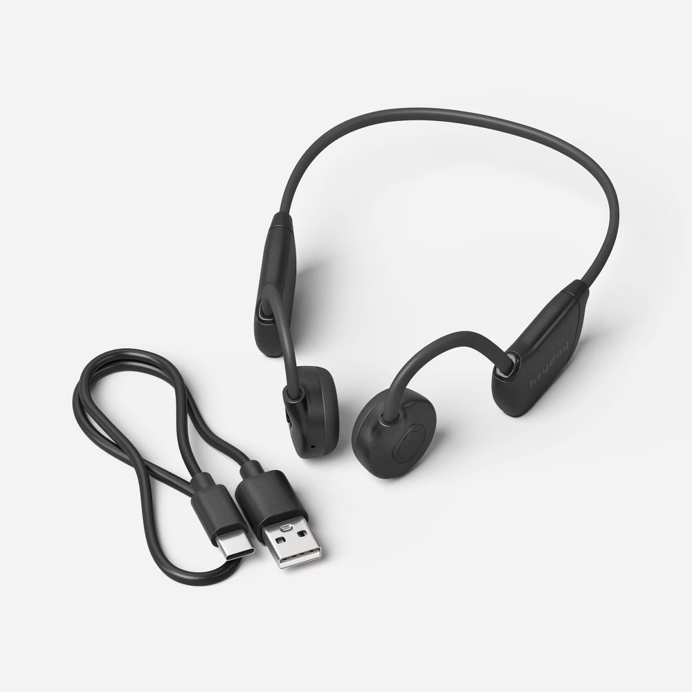 Bone Conduction Wireless Headphones Black - heyday