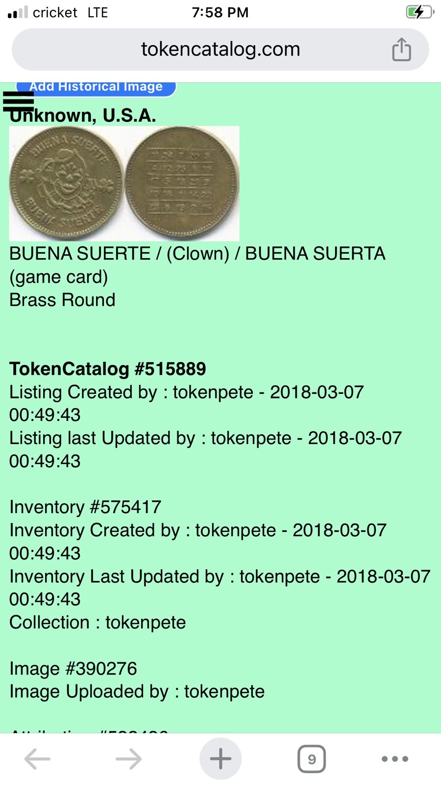 Clown Token - Buena Sierra - USA